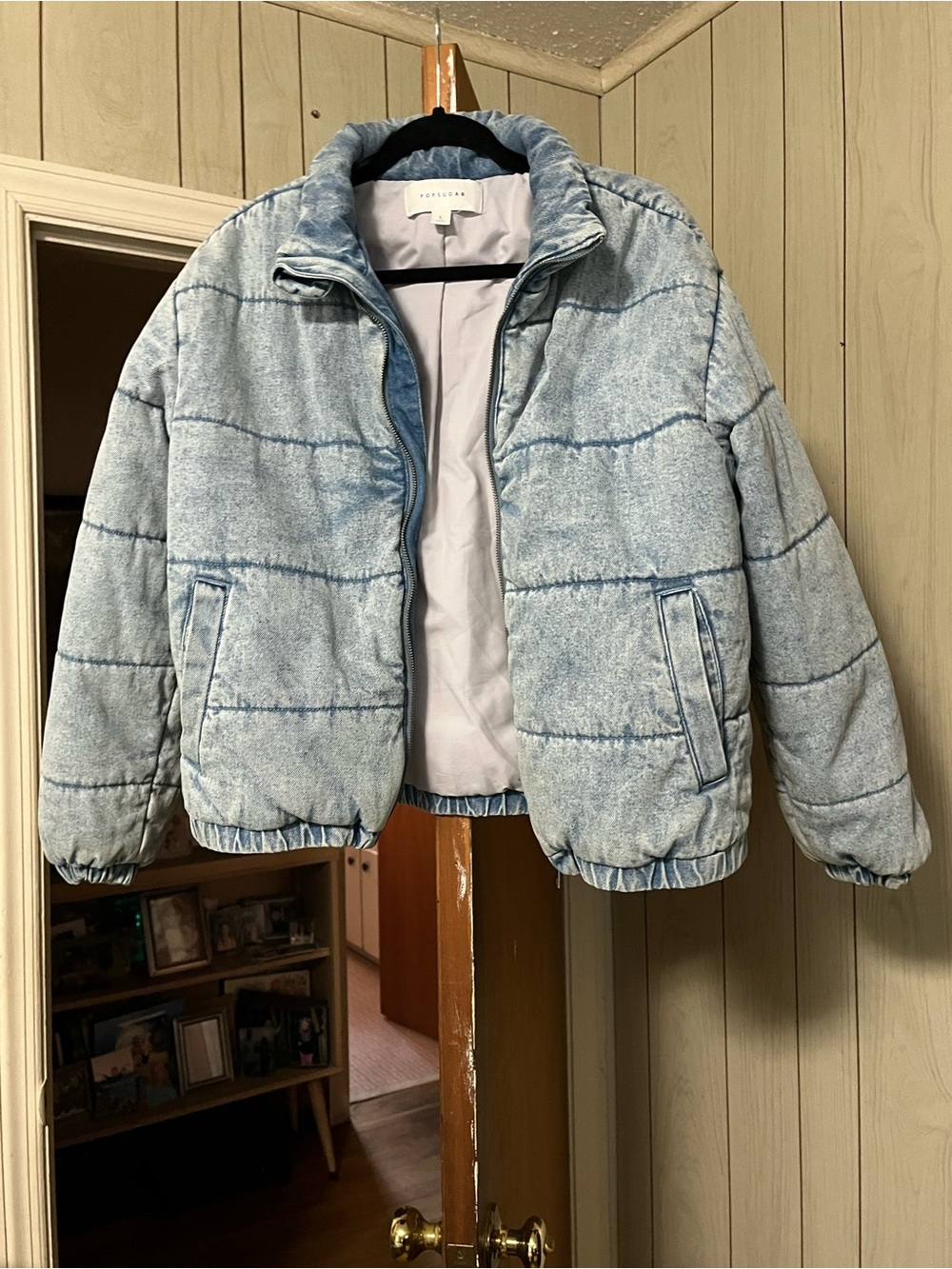 POPSUGAR Light Blue Quilted Puffer Jacket